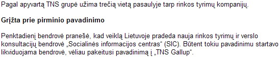 LIETUVIŠKA "TNS GALLUP" MIRTIS: DU SIC'ai IR JOKIO AIŠKUMO LIETUVIŠKA "TNS GALLUP" MIRTIS: DU SIC'ai IR JOKIO AIŠKUMO