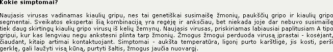 KIAULIŲ GRIPO SIMPTOMAI kiaulių gripo simptomai